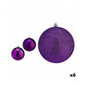 Set di palline di Natale Krist+ 00774 Viola PVC Ø 12 cm (6 Unità)