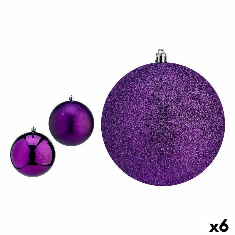 Set di palline di Natale Krist+ 00774 Viola PVC Ø 12 cm (6 Unità)