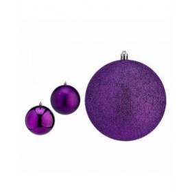 Set di palline di Natale Krist+ 00774 Viola PVC Ø 12 cm (6 Unità)
