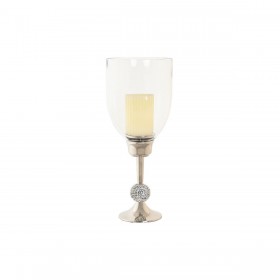 Portacandele DKD Home Decor 16 x 16 x 41 cm Argentato Alluminio Acrilico