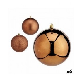 Set di palline di Natale Krist+ 00780 Marrone Plastica (6 Unità)