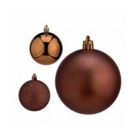 Set di palline di Natale Krist+ 00783 Marrone Plastica (12 Unità)