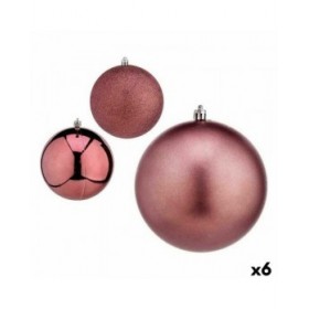 Set di palline di Natale Krist+ 00798 Rosa Plastica Ø 12 cm (6 Unità)