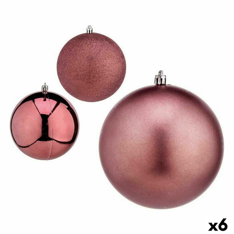Set di palline di Natale Krist+ 00798 Rosa Plastica Ø 12 cm (6 Unità)