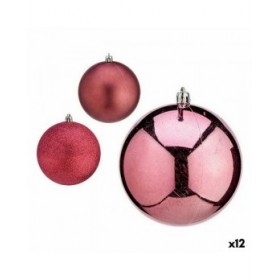 Set di palline di Natale Krist+ 00799 Rosa Plastica (12 Unità)