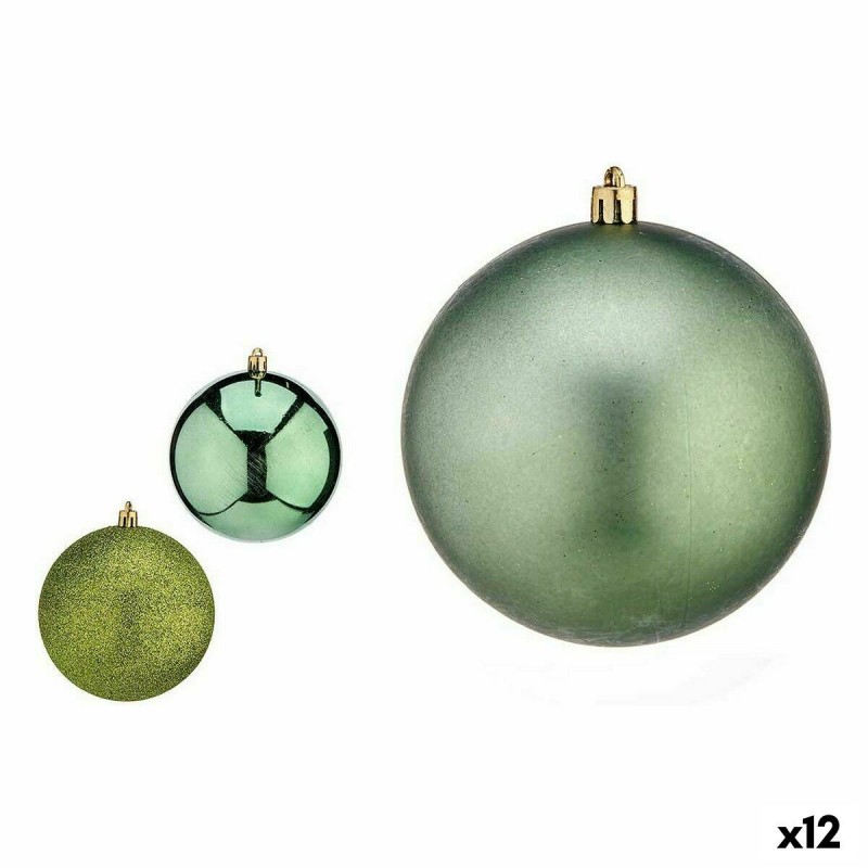Set di palline di Natale Krist+ 00805 Verde Plastica (12 Unità)