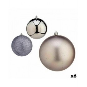 Set di palline di Natale Krist+ 00822 Argentato Plastica Ø 12 cm (6 Unità)