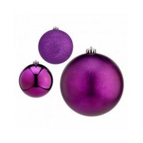 Set di palline di Natale Krist+ 00833 Viola Plastica Ø 15 cm (4 Unità)