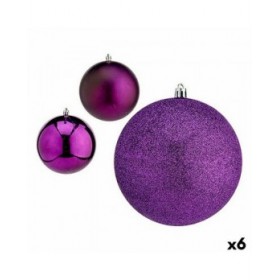 Set di palline di Natale Krist+ 00834 Viola Plastica Ø 12 cm (6 Unità)