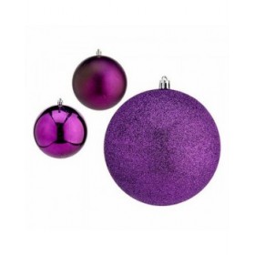 Set di palline di Natale Krist+ 00834 Viola Plastica Ø 12 cm (6 Unità)