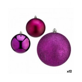 Set di palline di Natale Krist+ 00835 Viola Plastica (12 Unità)