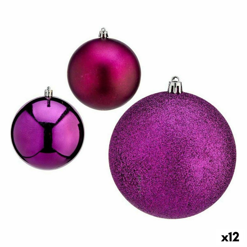Set di palline di Natale Krist+ 00835 Viola Plastica (12 Unità)