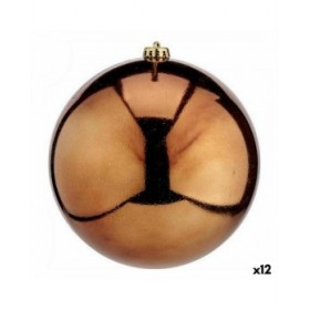 Palla di Natale Krist+ 00839 Marrone Plastica (12 Unità)