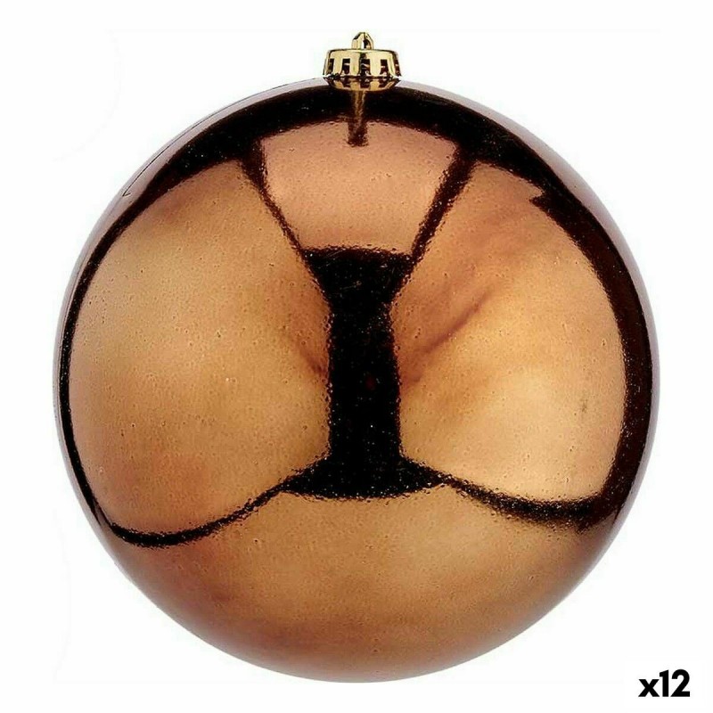Palla di Natale Krist+ 00839 Marrone Plastica (12 Unità)