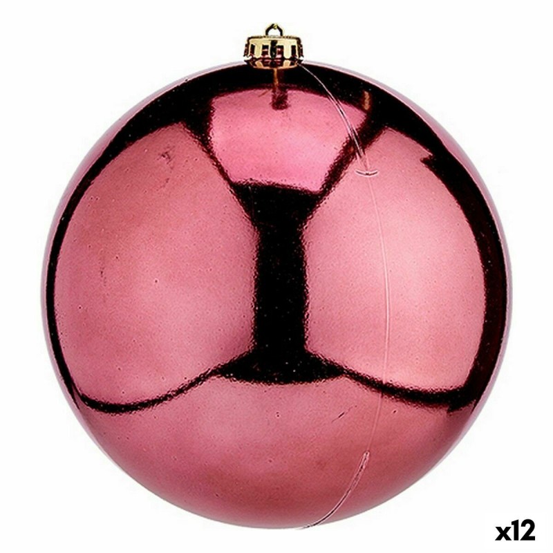 Palla di Natale Krist+ 00841 Rosa Plastica (12 Unità)