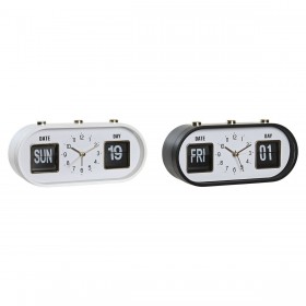 Orologio Sveglia DKD Home Decor 20 x 6 x 9,5 cm Nero Bianco PVC (2 Unità)