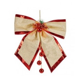 Fiocco Krist+ 01467 Rosso Dorato Plastica 53 x 50 x 9 cm Decorazione Natalizia (4 Unità)