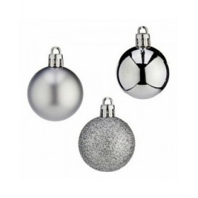 Set di palline di Natale Krist+ K1912485-4 Argentato Plastica 4 cm (12 Unità)