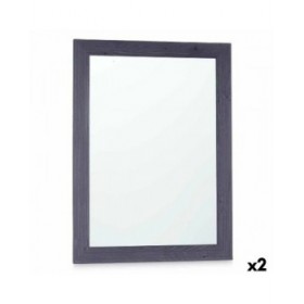 Specchio da parete 82715 Azzurro 60 x 80 cm Legno MDF Rettangolare (2 Unità)