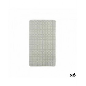 Tappetino Antiscivolo da Doccia Berilo BM509 - 311 Grigio PVC 67,7 x 38,5 x 0,7 cm Quadri (6 Unità)