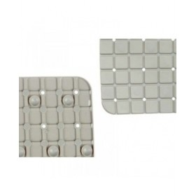 Tappetino Antiscivolo da Doccia Berilo BM509 - 311 Grigio PVC 67,7 x 38,5 x 0,7 cm Quadri (6 Unità)