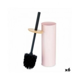 Scopino per il Bagno Berilo B1041C BAMBOO - 399 Rosa Metallo Bambù Plastica 9,5 X 27 X 9,5 cm (6 Unità)