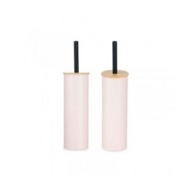 Scopino per il Bagno Berilo B1041C BAMBOO - 399 Rosa Metallo Bambù Plastica 9,5 X 27 X 9,5 cm (6 Unità)