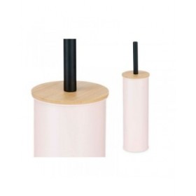 Scopino per il Bagno Berilo B1041C BAMBOO - 399 Rosa Metallo Bambù Plastica 9,5 X 27 X 9,5 cm (6 Unità)