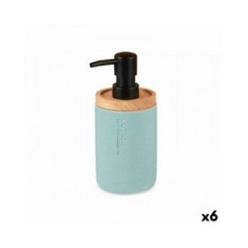 Dispenser di Sapone Berilo B5456BC-1 - 447 Azzurro Legno Resina Plastica 9,5 x 18,5 x 7,8 cm (6 Unità)