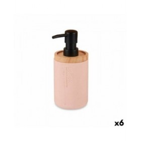 Dispenser di Sapone Berilo B5456BC-1 - 448 Rosa Legno Resina Plastica 9,5 x 18,5 x 7,8 cm (6 Unità)