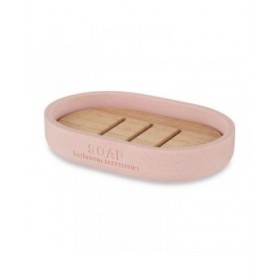 Portasapone Berilo B5456BC-4 - 458 Rosa Resina Bambù 12,5 x 2,5 x 8,5 cm (6 Unità)