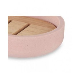 Portasapone Berilo B5456BC-4 - 458 Rosa Resina Bambù 12,5 x 2,5 x 8,5 cm (6 Unità)