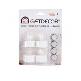Set di Candele LED Bianco 4 x 4 x 3,7 cm (12 Unità)