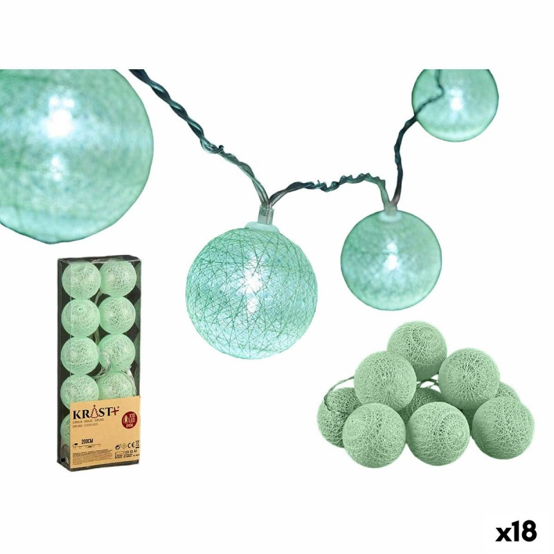 Ghirlanda con Sfere LED Krist+ 01361-1 Menta 2 m Ø 6 cm (18 Unità)