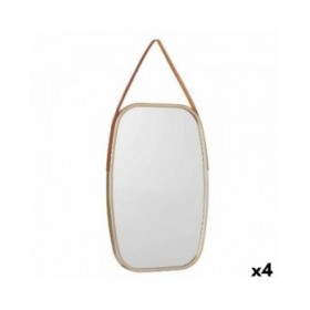 Specchio da parete 1271 Marrone Champagne 43 x 65 x 3 cm Rettangolare (4 Unità)