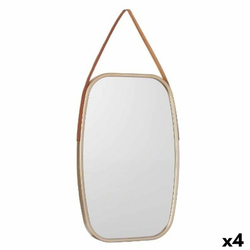 Specchio da parete 1271 Marrone Champagne 43 x 65 x 3 cm Rettangolare (4 Unità)