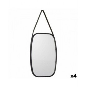 Specchio da parete 1273 Nero 43 x 65 x 3 cm Rettangolare (4 Unità)