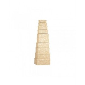 Set di Scatole per Sistemare Impilabili Pincello 130 Naturale Cartone Righe (2 Unità)