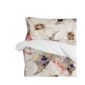 Federa HappyFriday White Peonies Multicolore Ala francese 45 x 155 cm