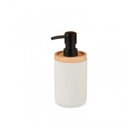 Dispenser di Sapone Berilo 91037 Bianco Legno Resina Plastica 9,5 x 18,5 x 7,8 cm (6 Unità)