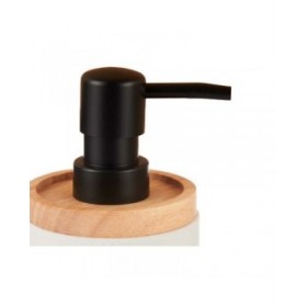 Dispenser di Sapone Berilo 91037 Bianco Legno Resina Plastica 9,5 x 18,5 x 7,8 cm (6 Unità)