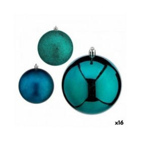 Set di palline di Natale Krist+ 00829 Azzurro Plastica (16 Unità)