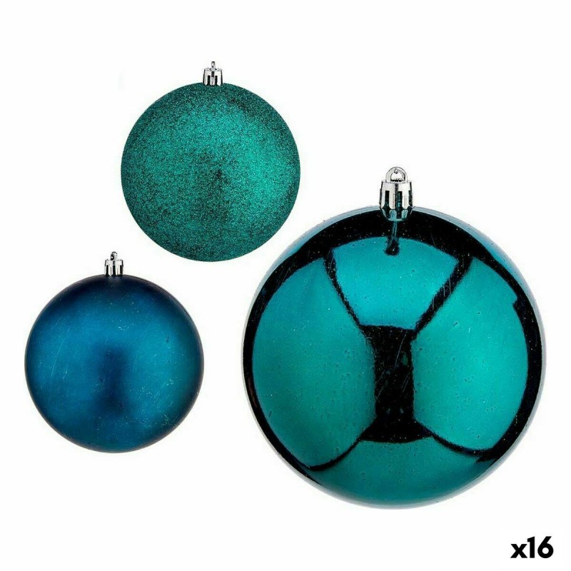 Set di palline di Natale Krist+ 00829 Azzurro Plastica (16 Unità)