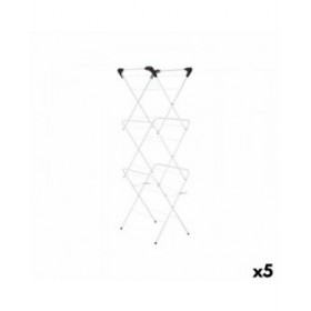 Stendibiancheria Pieghevole Kipit WR4062A-1NB-489 Bianco Nero polipropilene Ferro 47 x 41 x 136 cm Verticale (5 Unità)