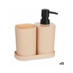 Set da Bagno Berilo B8108-S3-BEIGE Nero Beige polipropilene (12 Unità)