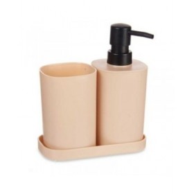 Set da Bagno Berilo B8108-S3-BEIGE Nero Beige polipropilene (12 Unità)