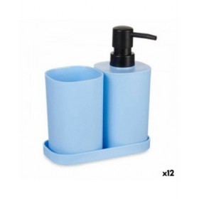 Set da Bagno Berilo B8108-S3-BLUE Azzurro Nero polipropilene (12 Unità)
