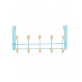 Appendiabiti per Porte Berilo W7912-10NB-BLUE Azzurro Legno Metallo 35 x 17 x 15 cm (6 Unità)