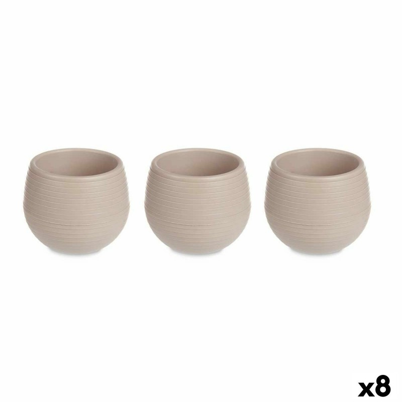 Set di Vasi Ibergarden ES0101214S3 Taupé Plastica 8 x 8 x 7 cm (8 Unità)