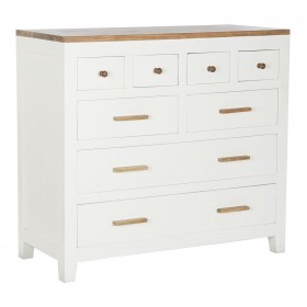 Cassettiera DKD Home Decor Bianco Marrone Acacia Legno di mango Città 110 x 45 x 100 cm